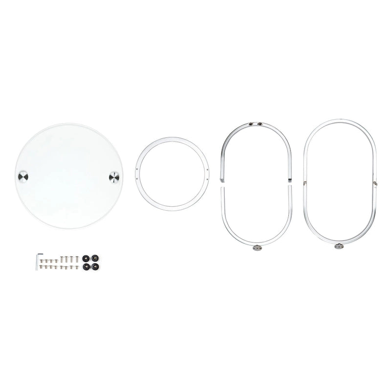 Danya B Galaxy Tempered Glass Round End Table