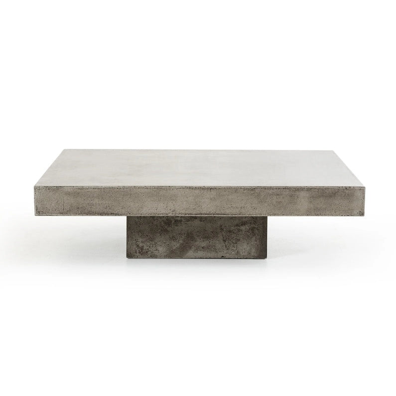 43 Gray Concrete Modern Square Coffee Table - 12 H x 43 W x 43 D