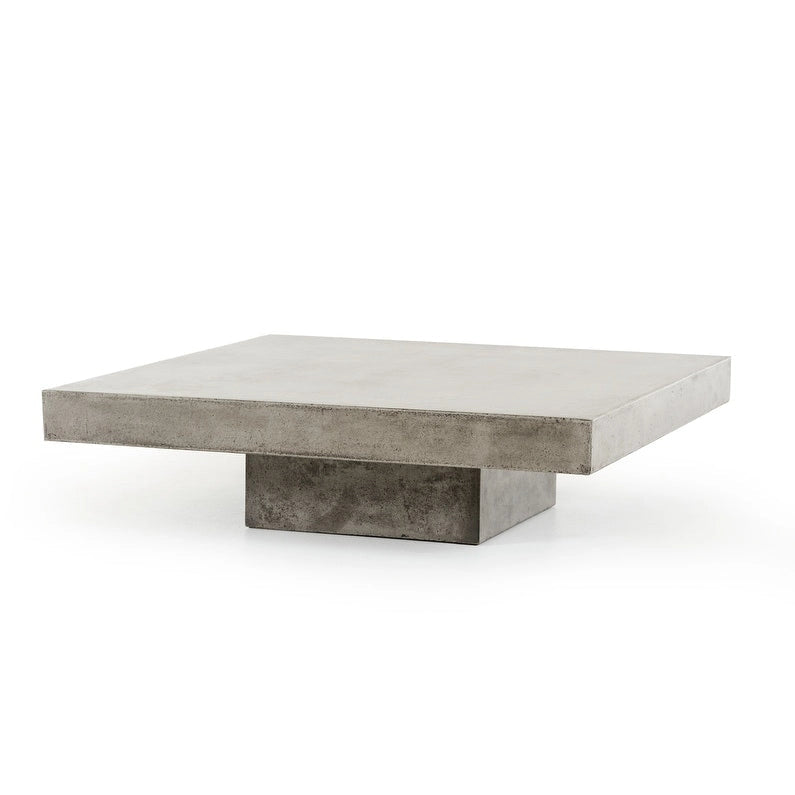 43 Gray Concrete Modern Square Coffee Table - 12 H x 43 W x 43 D