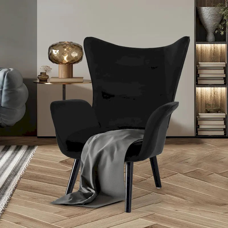Upholstered Wingback Armchair Leisure Accent Chair, Single - 40.55 H x 28.34 W x 33.1 D