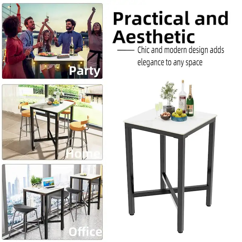 Bar Height 41.4 Dining Table - 27.55x27.55x41.4 inch