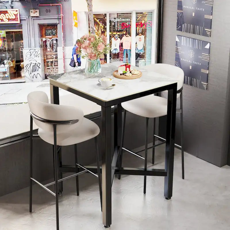 Bar Height 41.4 Dining Table - 27.55x27.55x41.4 inch