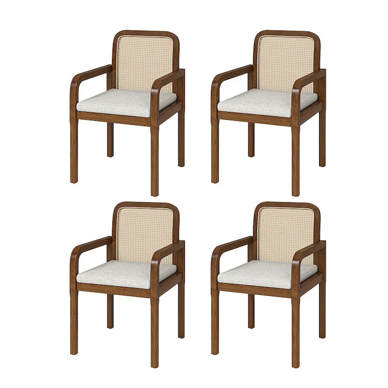 Antoine Modern Ratten Back Dining Chair with Removable Cushion by HULALA HOME