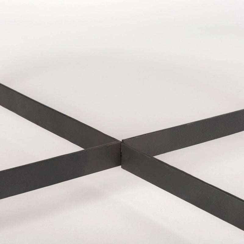 Marquisa Medium Brown Solid Wood w/ Black Iron Frame 42 Round Coffee Table - 42L x 42W x 19H