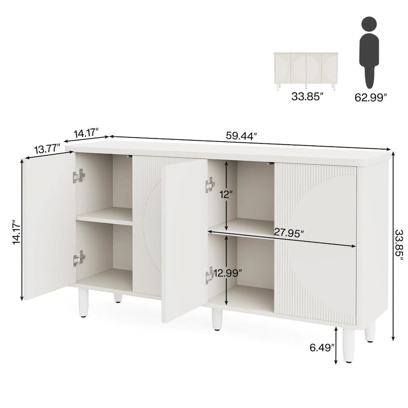 59.4 Inch Modern Buffet Cabinet Sideboard with Doors