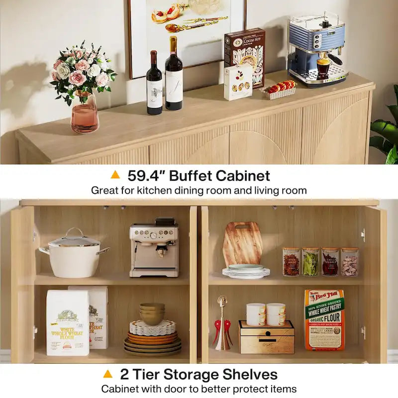 59.4 Inch Modern Buffet Cabinet Sideboard with Doors