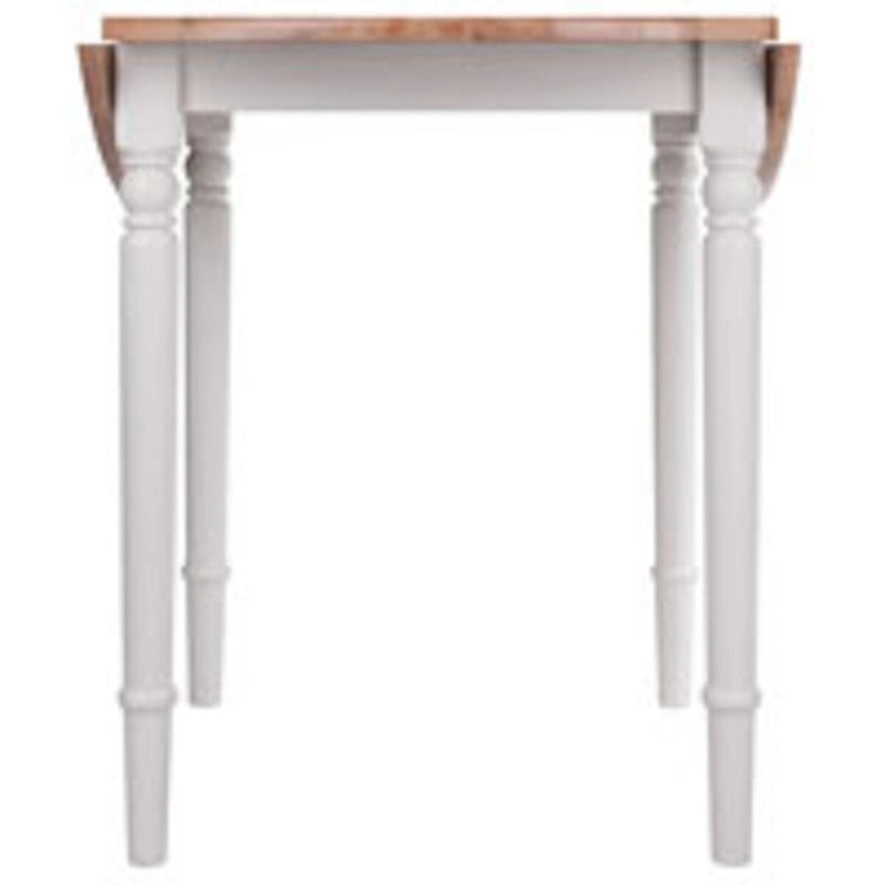30 Beige and White Round Drop Leaf Table
