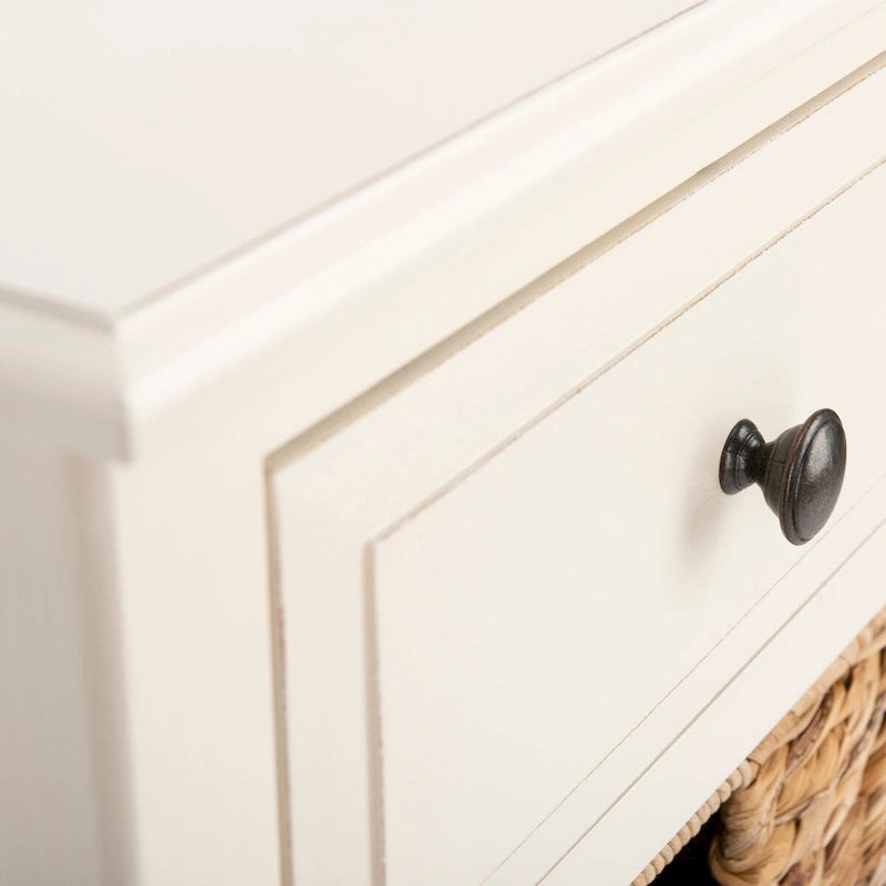 SAFAVIEH Hermine Distressed Black 4-Drawer Storage Side Table - 15 x 11.8 x 35.8 - 15Wx12Dx36H