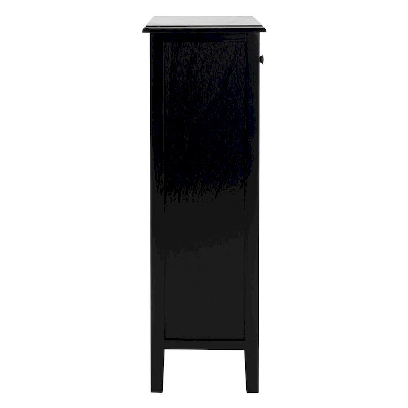 SAFAVIEH Hermine Distressed Black 4-Drawer Storage Side Table - 15 x 11.8 x 35.8 - 15Wx12Dx36H
