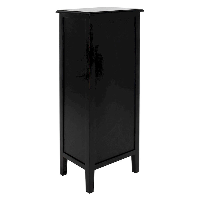 SAFAVIEH Hermine Distressed Black 4-Drawer Storage Side Table - 15 x 11.8 x 35.8 - 15Wx12Dx36H