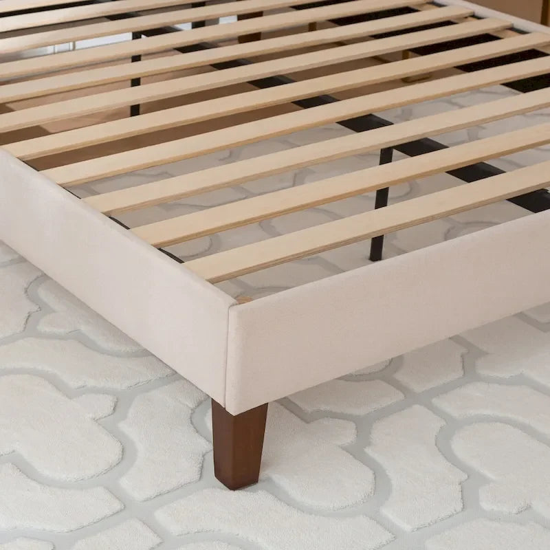 EGOHOME Upholstered 4 Channel Low Profile Platform Bed