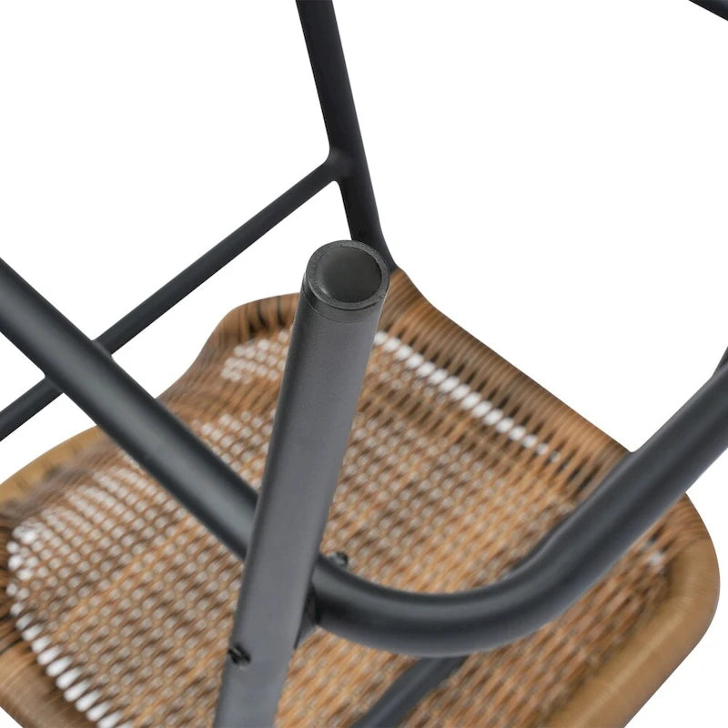 2PK Indoor/Outdoor Rattan Restaurant Barstools