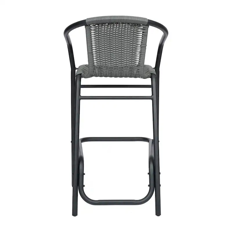 2PK Indoor/Outdoor Rattan Restaurant Barstools