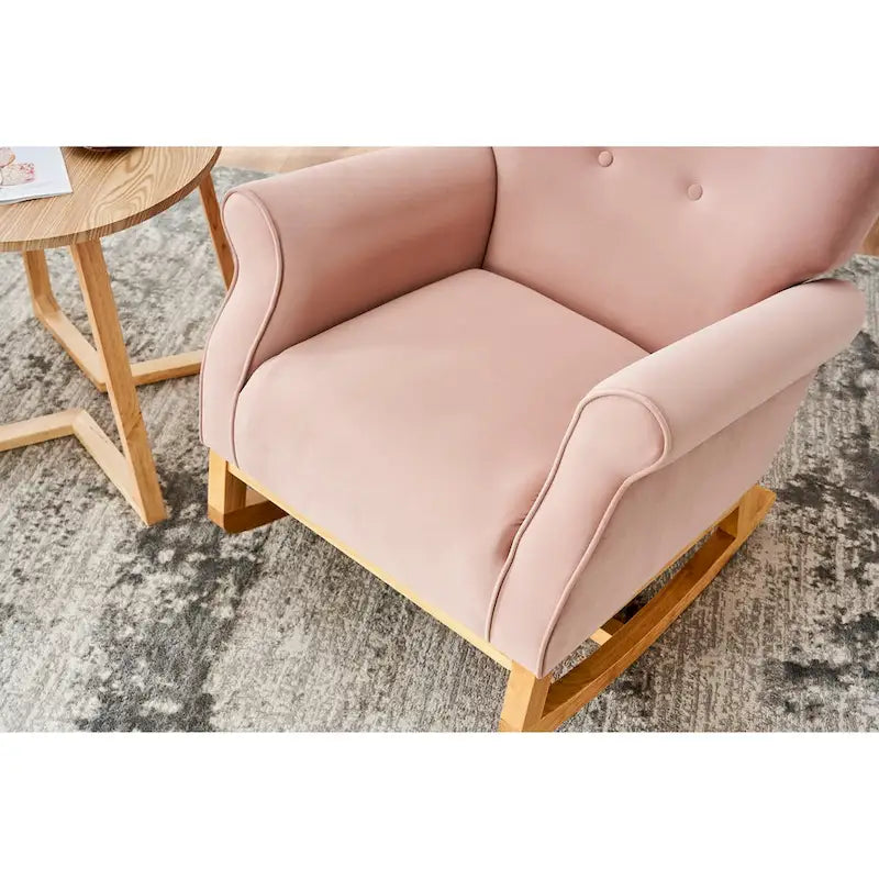 Baby Room High Back Rocking Chair Nursery Chair , Comfortable Rocker Fabric Padded Seat,High Back Armchair