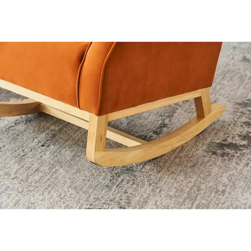 Baby Room High Back Rocking Chair Nursery Chair , Comfortable Rocker Fabric Padded Seat,High Back Armchair