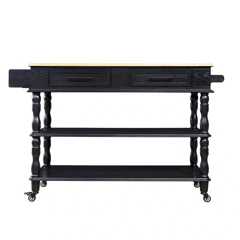 56 inch Rolling Kitchen Island with Storage
