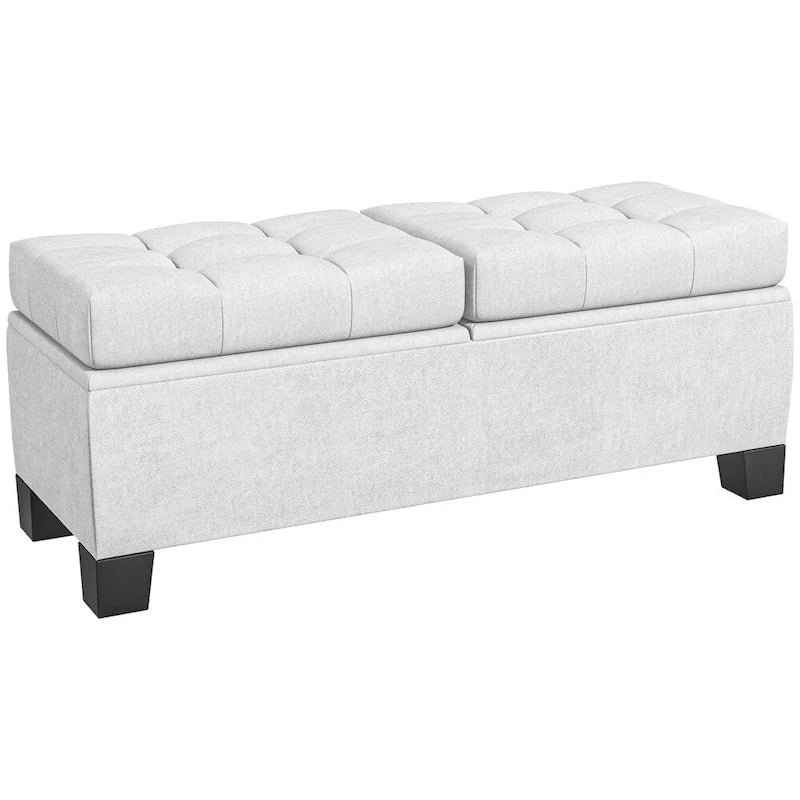 46 Storage Upholstered Ottoman Bench with Steel Frame