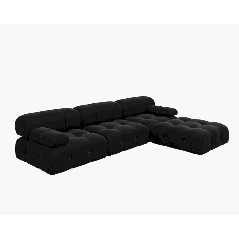 104 L-Shaped Sectional Sofa,Minimalist Velvet Sofas Couches with Reversible Chaise Ottoman