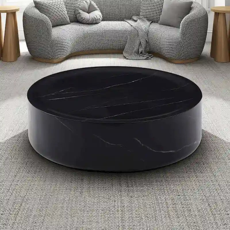 31.49 Round Faux MARS Pattern Coffee Tables No Need Assembly