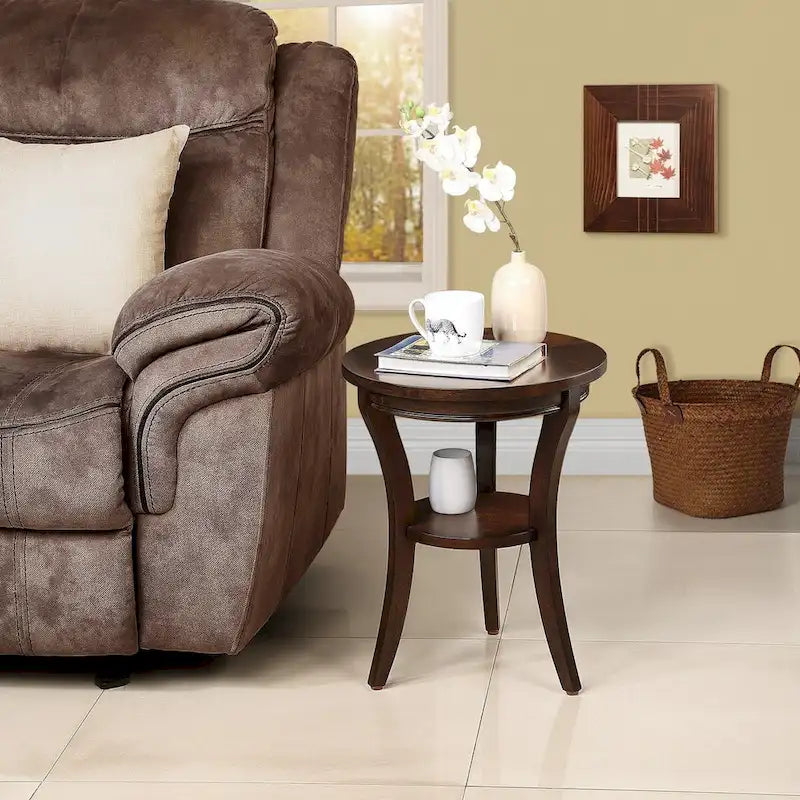 16 Wood Round End Table