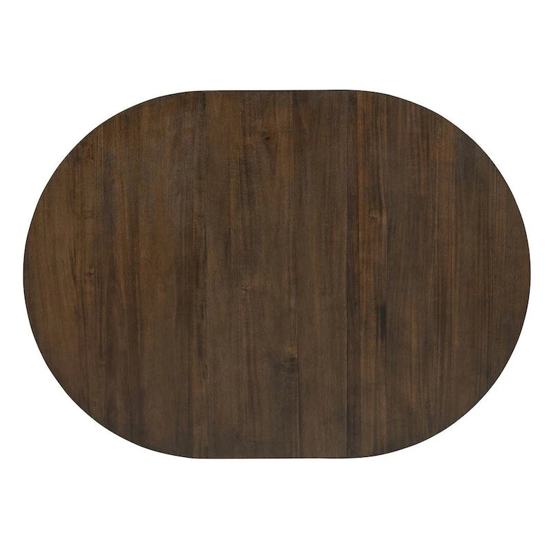 5 Piece Vintage Style Table Set, 42-58 Extendable Round Dining Table with 4 Upholstered Dining Chairs