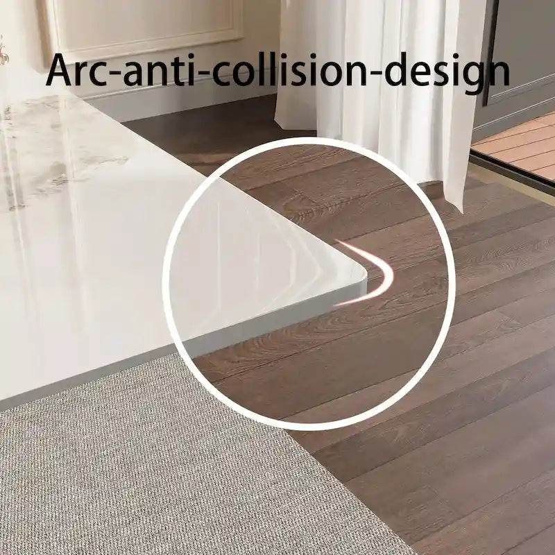 9 - Piece 94.48 Extendable Sintered Stone Dining Table with 8 Chairs Dining Set