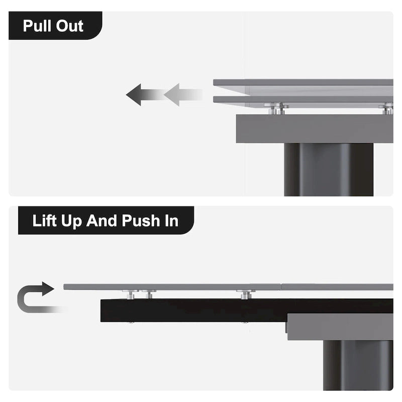 9 - Piece 94.48 Extendable Sintered Stone Dining Table with 8 Chairs Dining Set