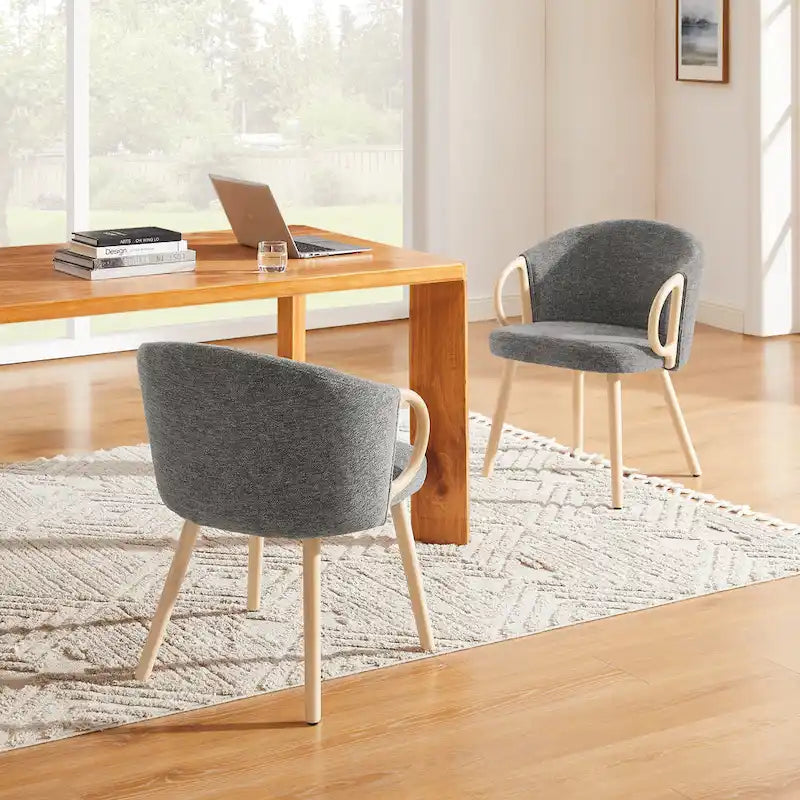 Art Leon Modern Fabric Accent Dining Wood Chair (Set of 2)