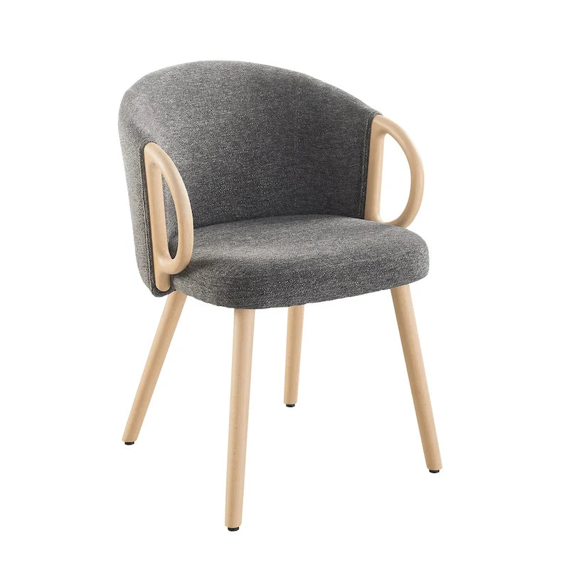 Art Leon Modern Fabric Accent Dining Wood Chair (Set of 2)