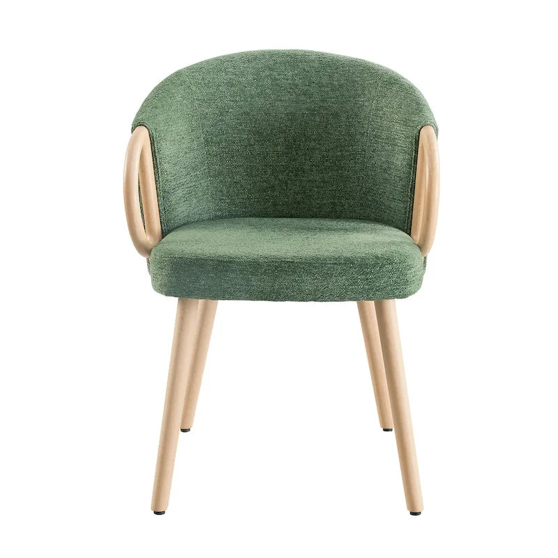 Art Leon Modern Fabric Accent Dining Wood Chair (Set of 2)