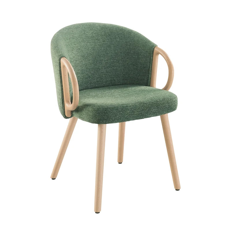 Art Leon Modern Fabric Accent Dining Wood Chair (Set of 2)