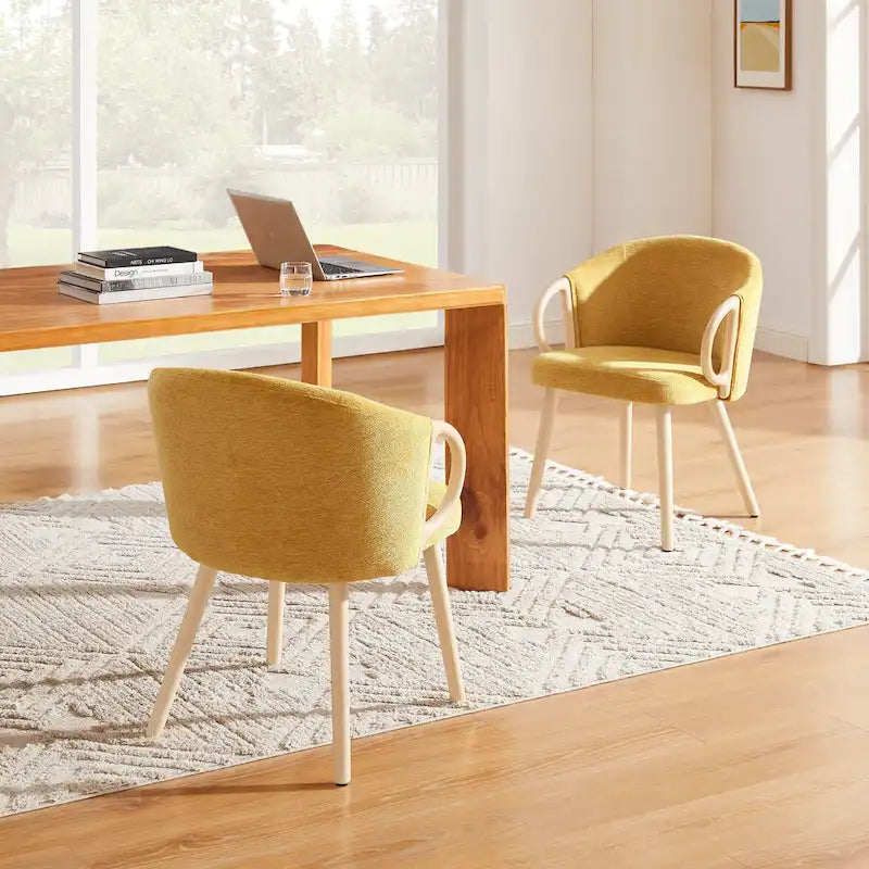 Art Leon Modern Fabric Accent Dining Wood Chair (Set of 2)