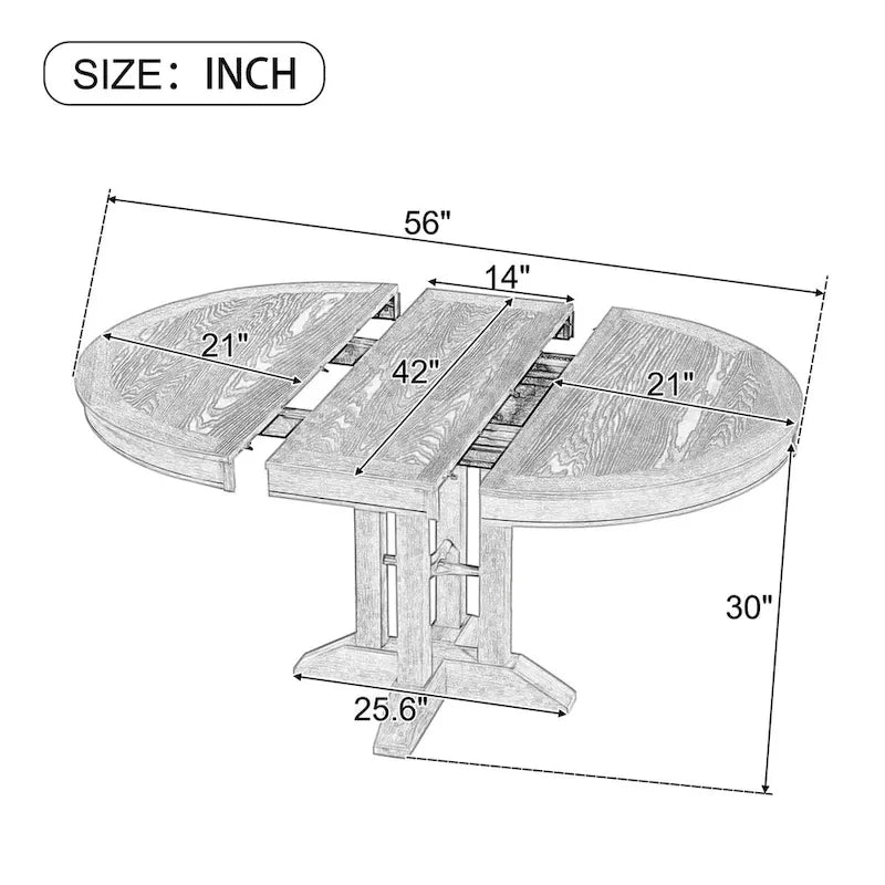56 Dining Table Extendable Oval Table