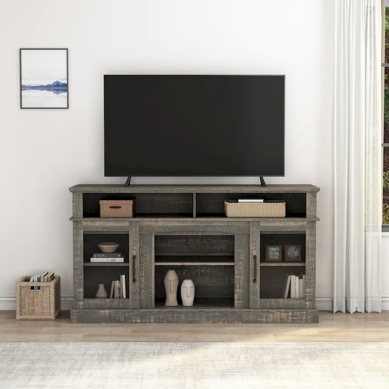 58 TV Stand Entertainment Center with Storage Cabinet and Shelves - 58 inches