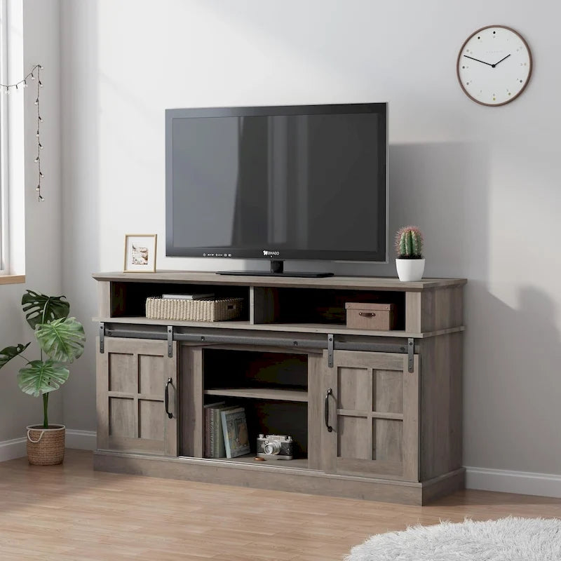58 TV Stand Entertainment Center with Storage Cabinet and Shelves - 58 inches