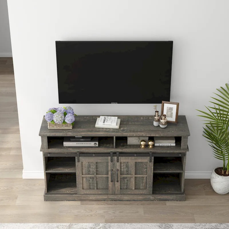 58 TV Stand Entertainment Center with Storage Cabinet and Shelves - 58 inches