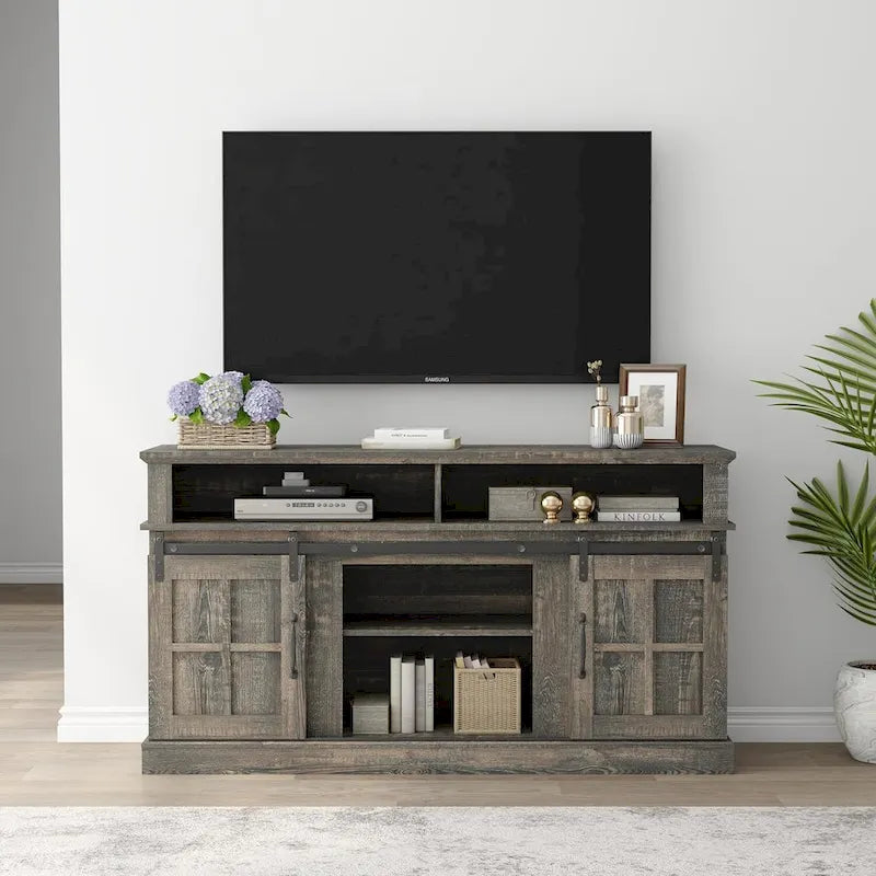 58 TV Stand Entertainment Center with Storage Cabinet and Shelves - 58 inches