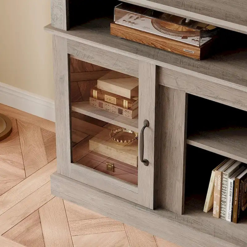 58 TV Stand Entertainment Center with Storage Cabinet and Shelves - 58 inches