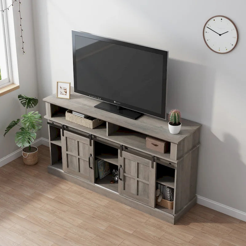 58 TV Stand Entertainment Center with Storage Cabinet and Shelves - 58 inches