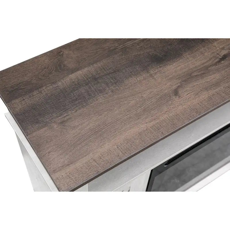48 in. White TV Stand for TVs up to 55 in. with Electric Fireplace