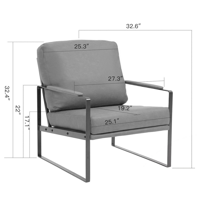 Ayume Brown Faux Leather with Black Iron Legs