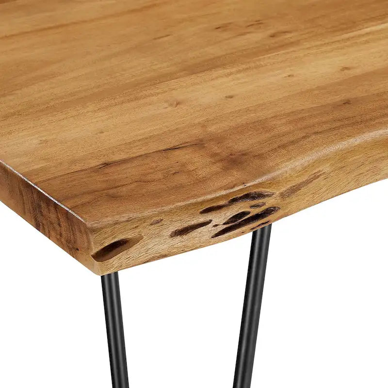 Ardor 60 Live Edge Acacia Wood Dining Table - Black Natural