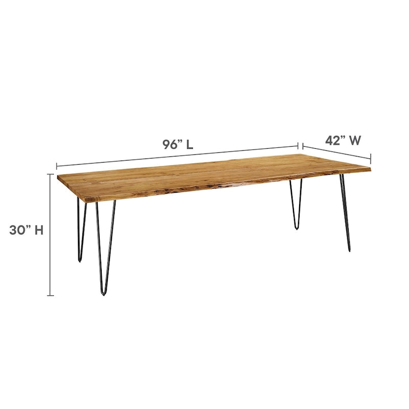 Ardor 60 Live Edge Acacia Wood Dining Table - Black Natural