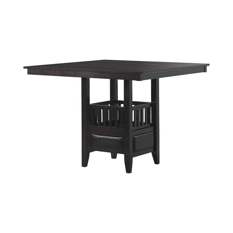 Finley Espresso and Black 5-piece Square Counter Height Dining Set