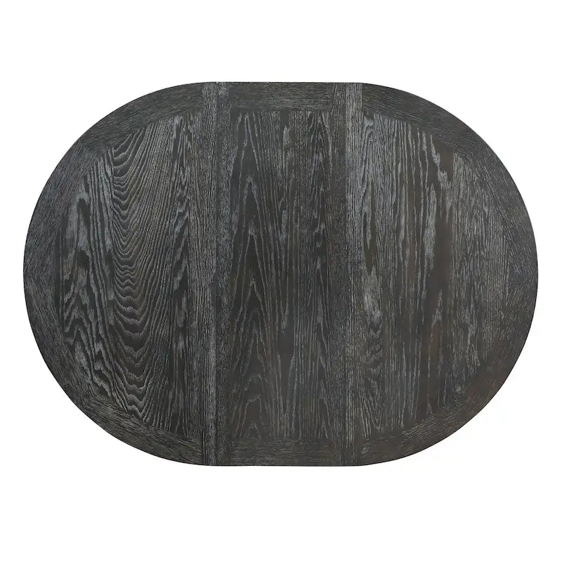 5-Piece Dining Set Extendable Round Table and 4 Upholstered Chairs Farmhouse Dining Set for Kitchen, Dining Room