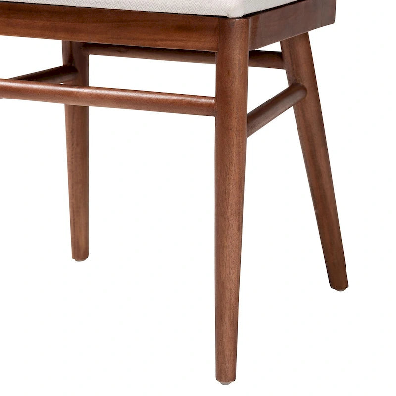 bali & pari Denver Modern Bohemian Walnut Brown Finished Acacia Wood and Seagrass Dining Chair
