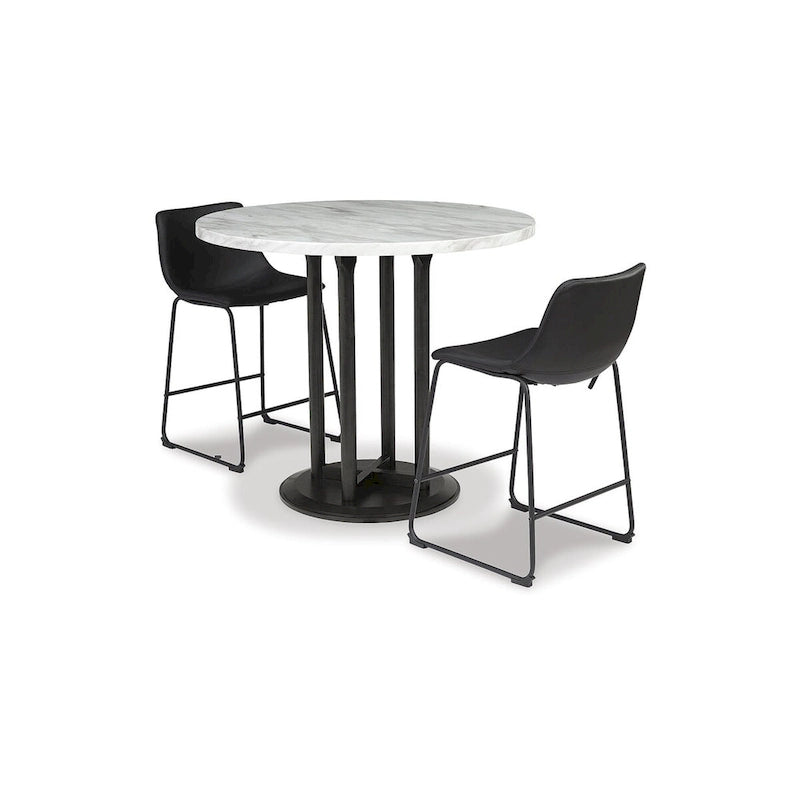 Signature Design by Ashley Centiar Black/Gray 3-Piece Counter Height Dining Package