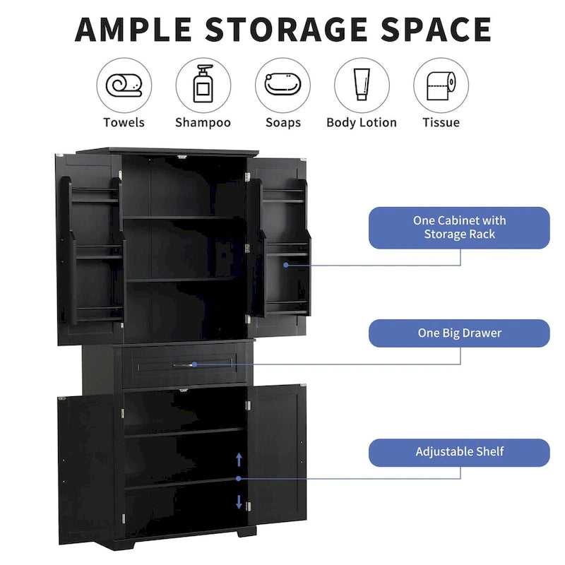 Bathroom Storage Cabinet with Adjustable Shelf