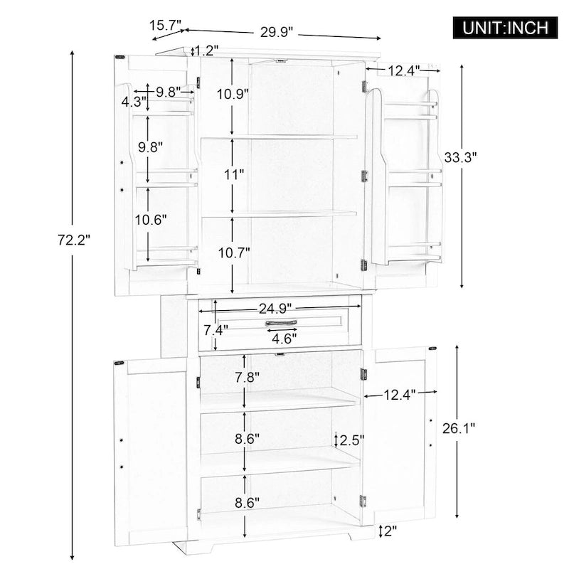 Bathroom Storage Cabinet with Adjustable Shelf