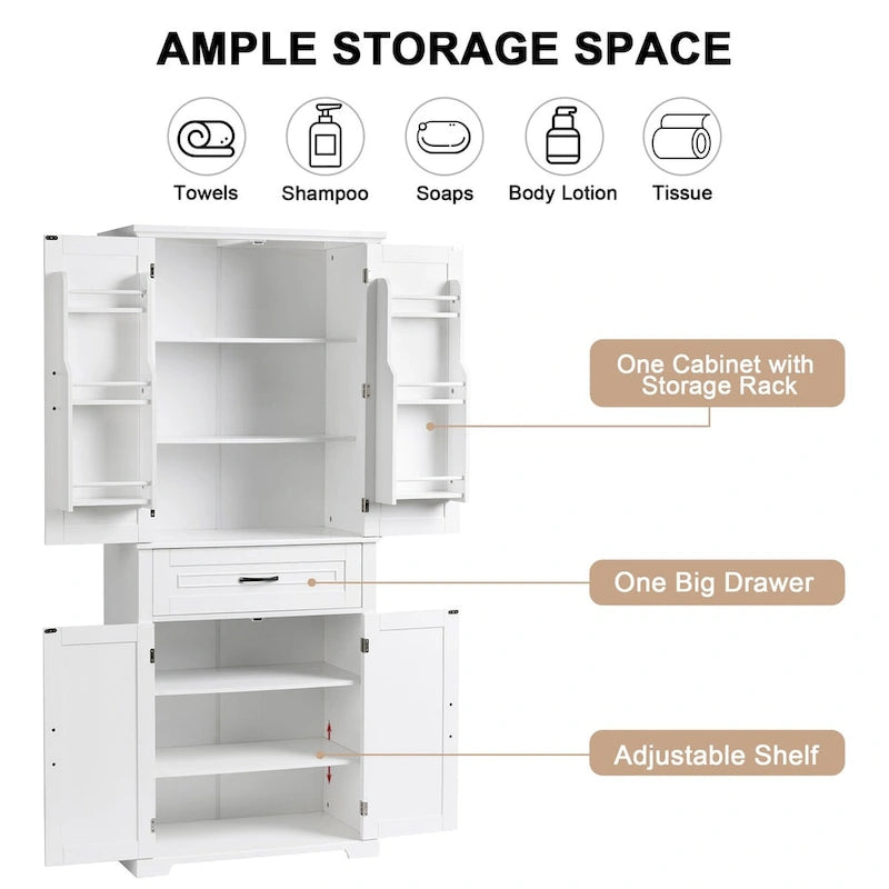 Bathroom Storage Cabinet with Adjustable Shelf